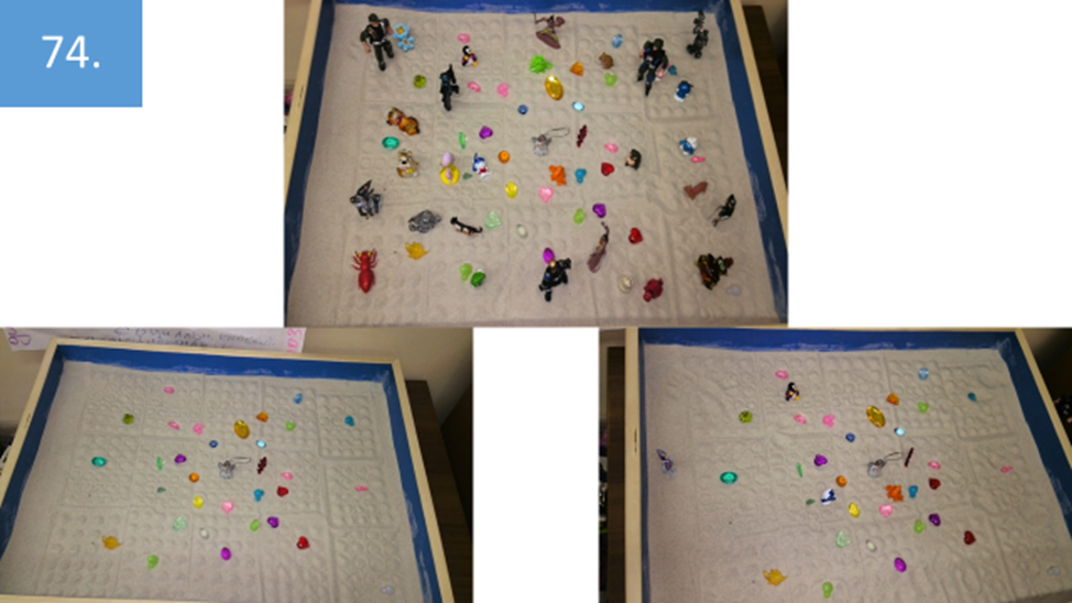 Рисунок 74. А это этапы построения на песке модели будущей игры одним из разработчиков компьютерных игр. Здесь песочное моделирование было использовано целой группой разработчиков для преодоления творческого кризиса, согласования единого сценария игры и согласования предлагаемых сюжетов.