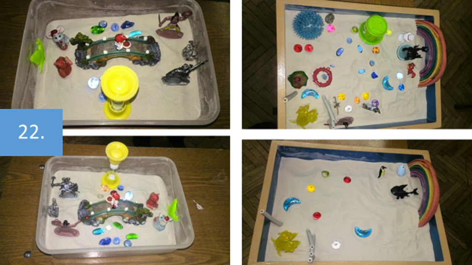 Рисунок 22.  Легко заметить, что композиции в разных видах контейнеров практически не отличаются по свой глубине, эмоциональной насыщенности и продуктивности консультативной работы.